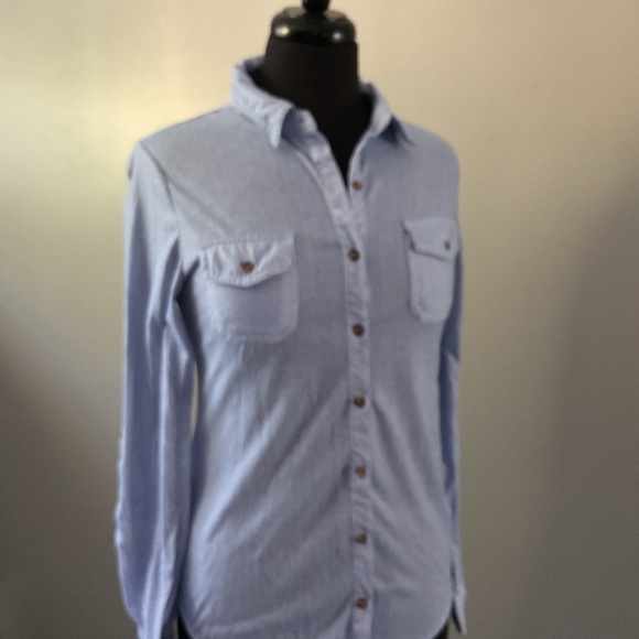 Passport Tops - Women’s Blue casual Striped Shirt